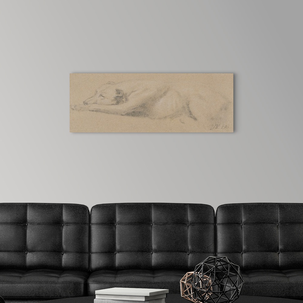A modern room featuring Study of a Sleeping Dog