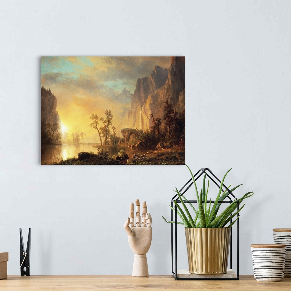 A bohemian room featuring oil on canvas