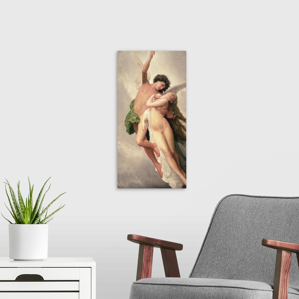 A modern room featuring The Abduction of Psyche