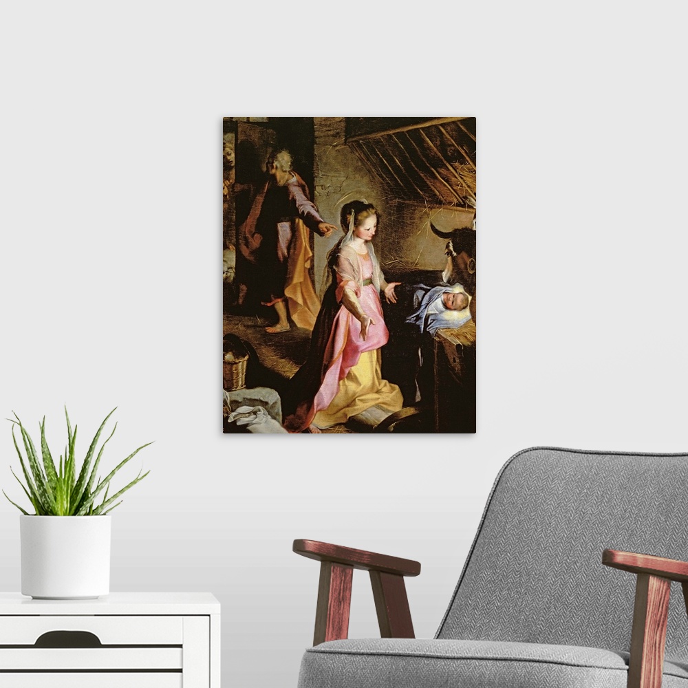 A modern room featuring The Adoration of the Child, 1597