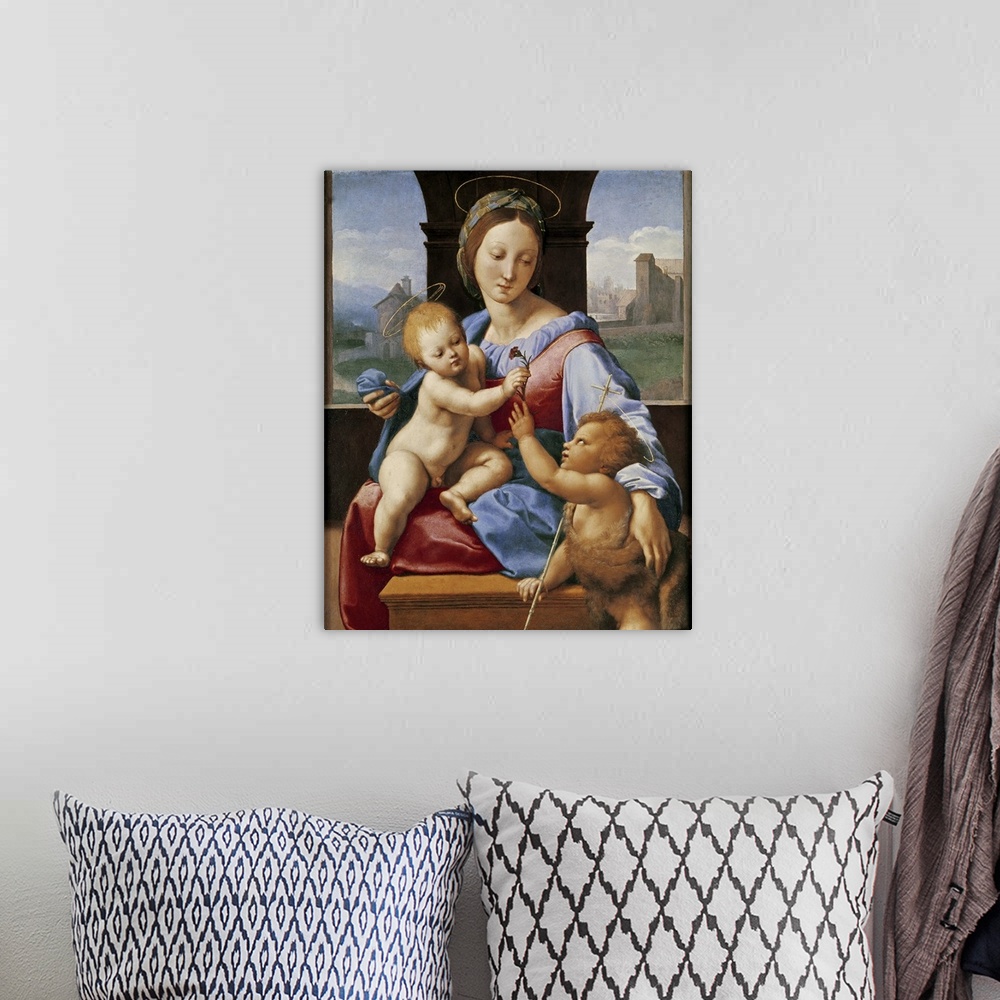 A bohemian room featuring The Aldobrandini Madonna or The Garvagh Madonna