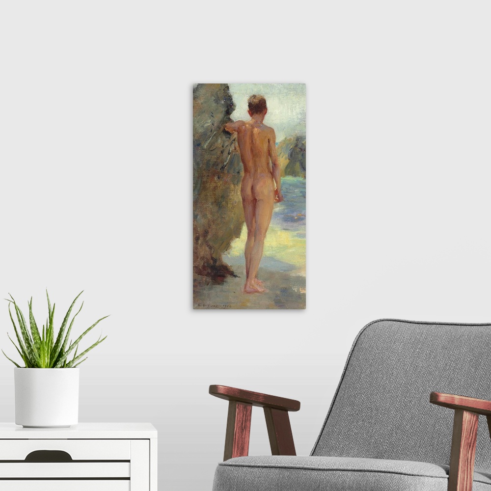 A modern room featuring The bather, 1912 (oil on canvas)