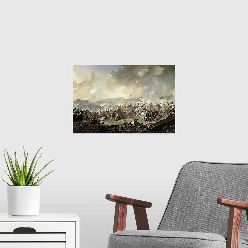 A modern room featuring The Battle of Waterloo, 18th June 1815