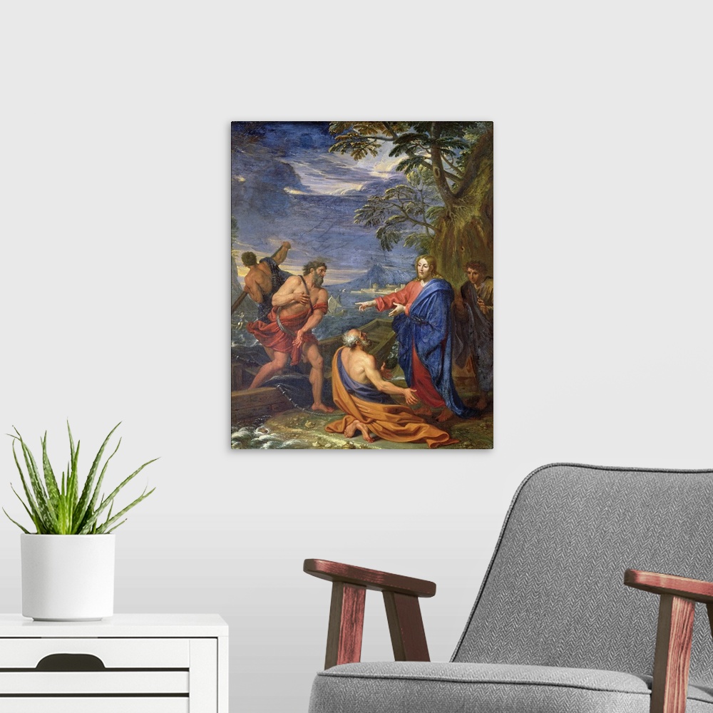 A modern room featuring The Calling of Saint Peter and Saint Andrew