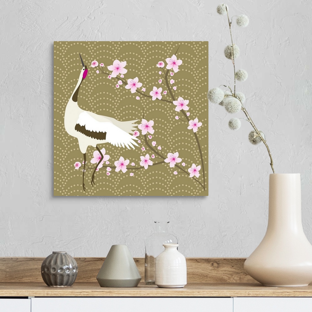 A farmhouse room featuring The Cherry Blossom And The Crane