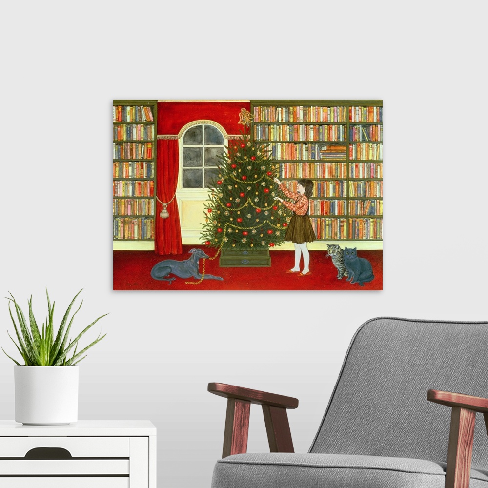 A modern room featuring The Christmas Tree