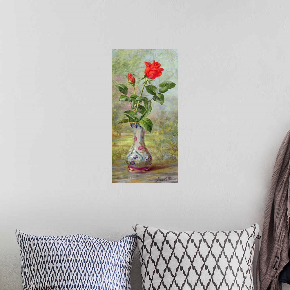 A bohemian room featuring The Crimson Rose, a Messenger of Love