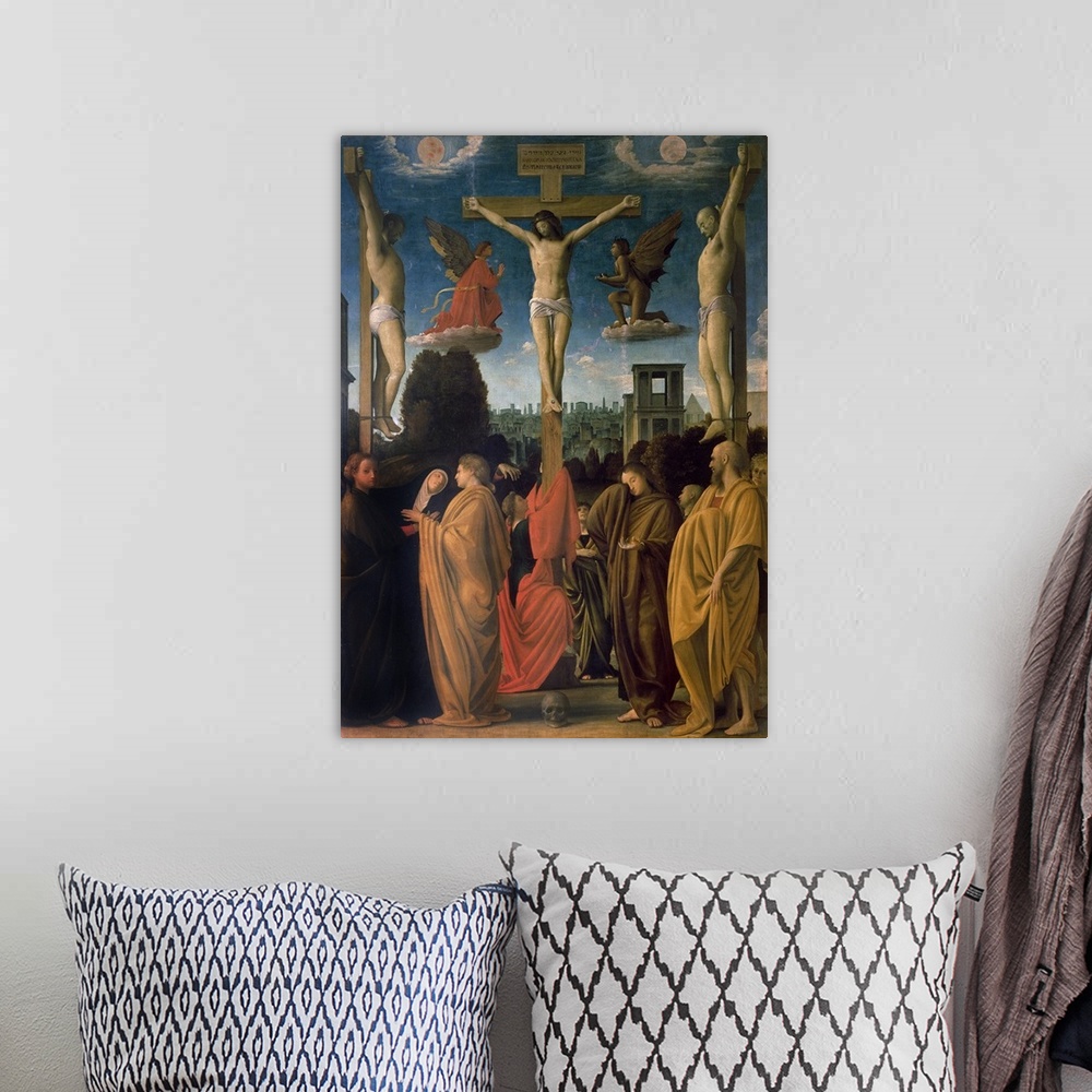 A bohemian room featuring The Crucifixion