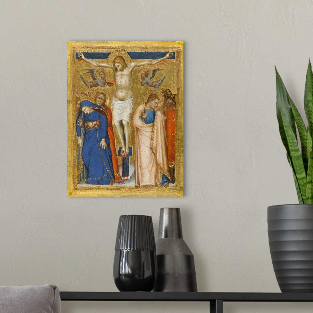 A modern room featuring Originally tempera and gold leaf on panel.