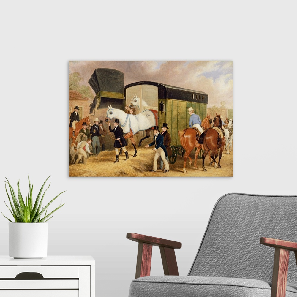 A modern room featuring The Derby Pets: The Arrival, 1842