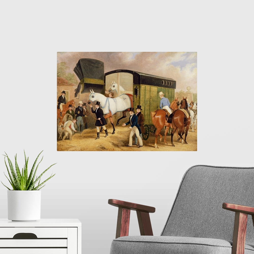 A modern room featuring The Derby Pets: The Arrival, 1842