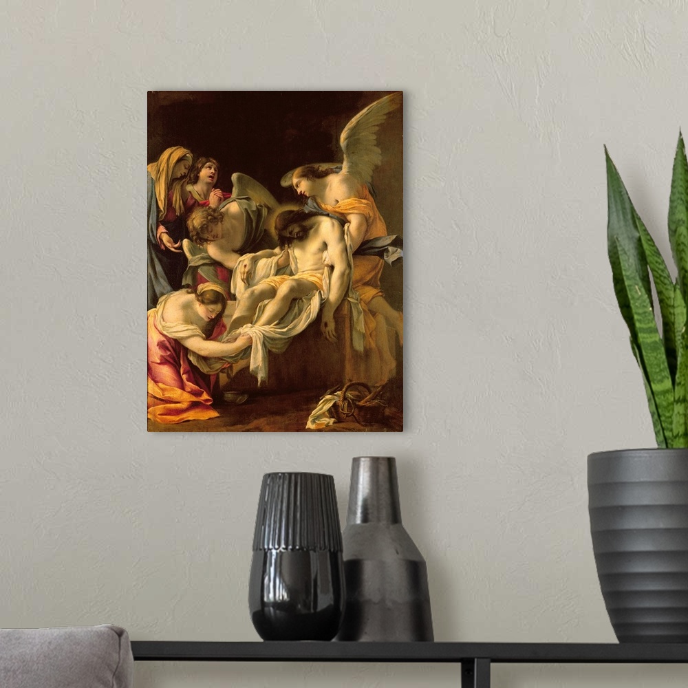 A modern room featuring The Entombment