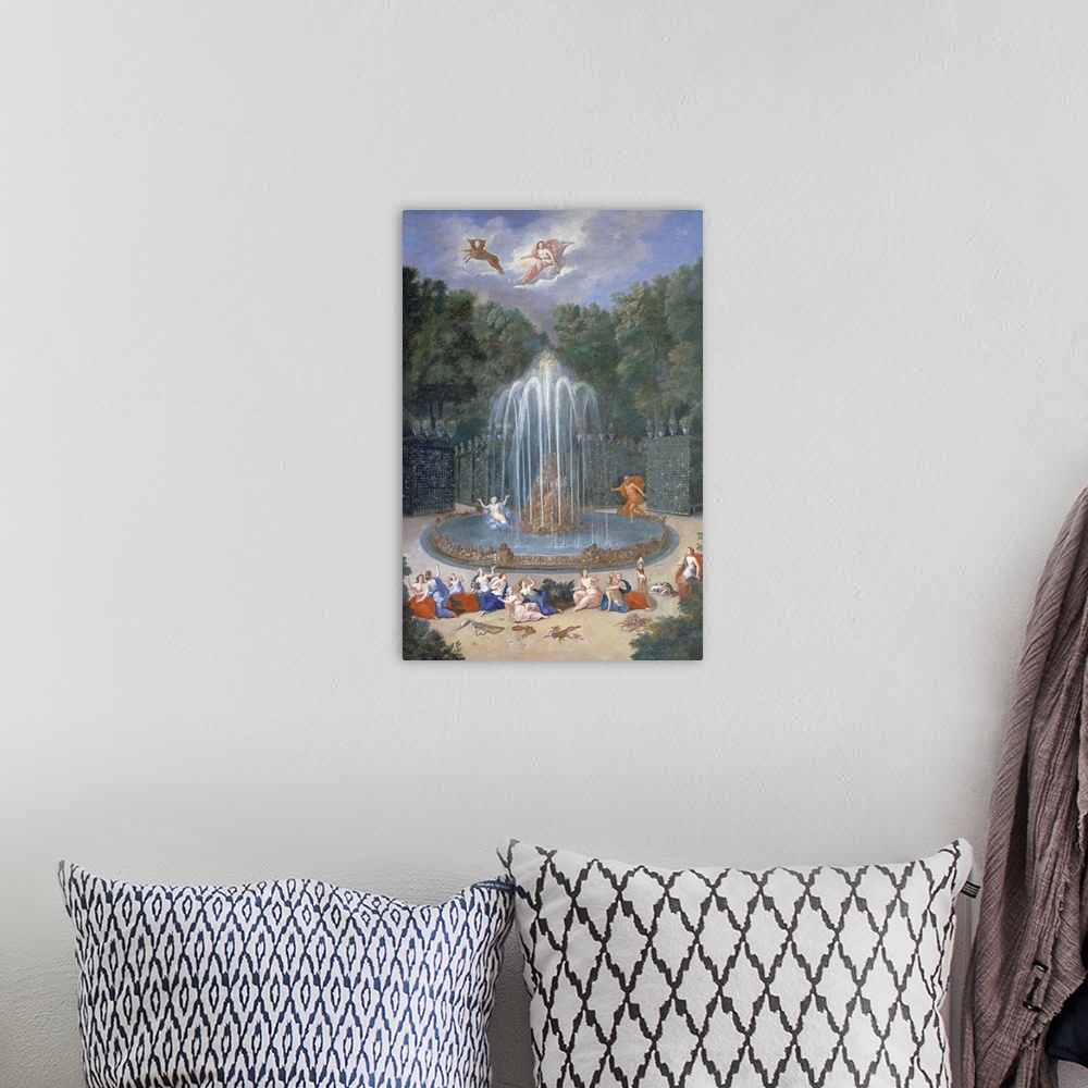 A bohemian room featuring The Groves of Versailles. View of the Star or Mountain of Water with Alph