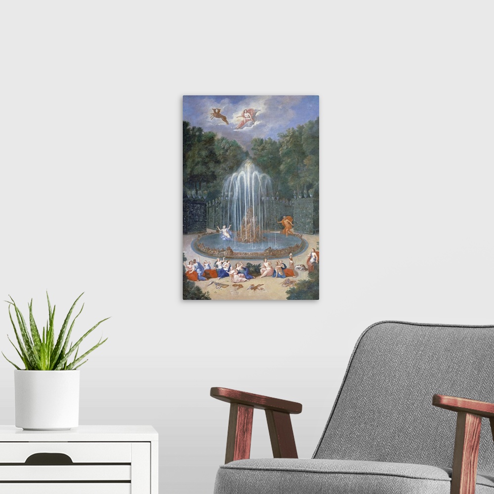 A modern room featuring The Groves of Versailles. View of the Star or Mountain of Water with Alph