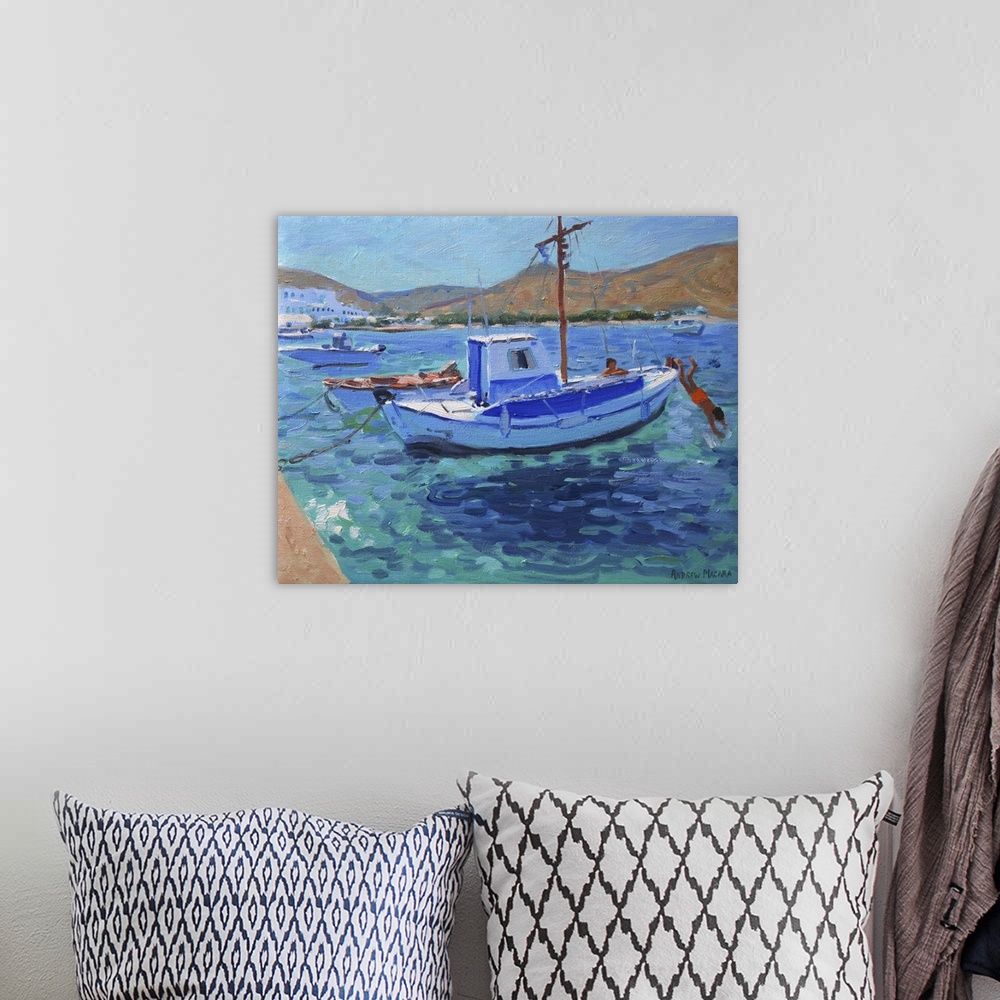 A bohemian room featuring The Harbor Tinos