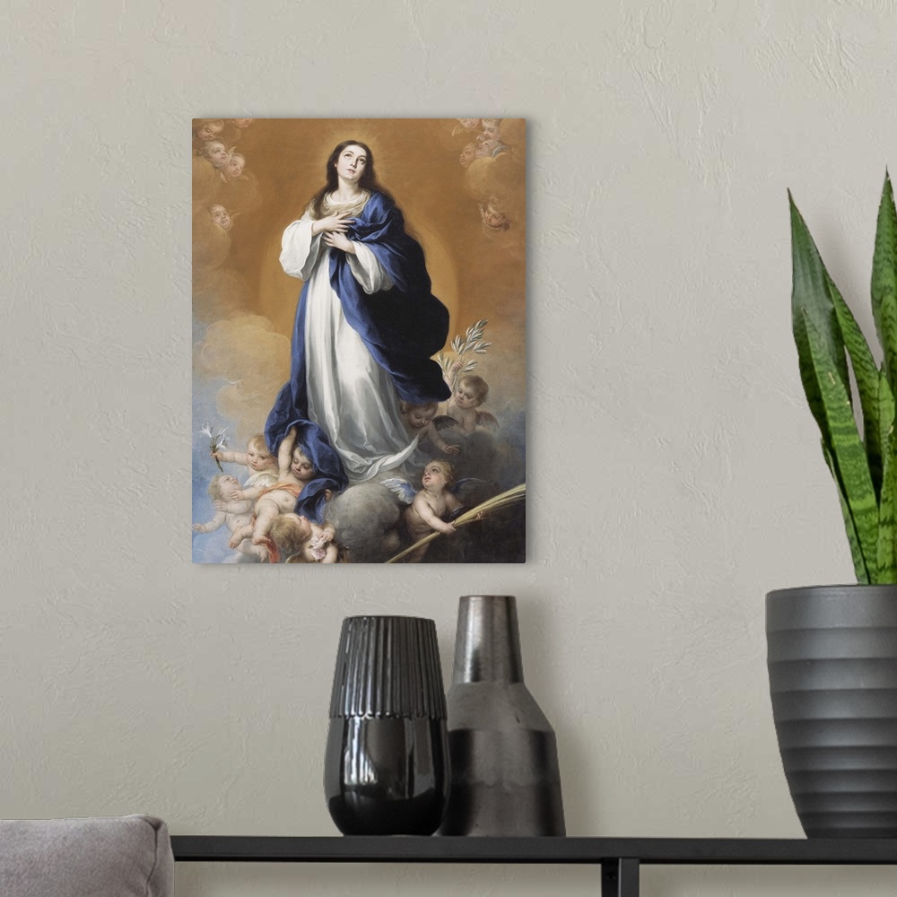 A modern room featuring The Immaculate Conception