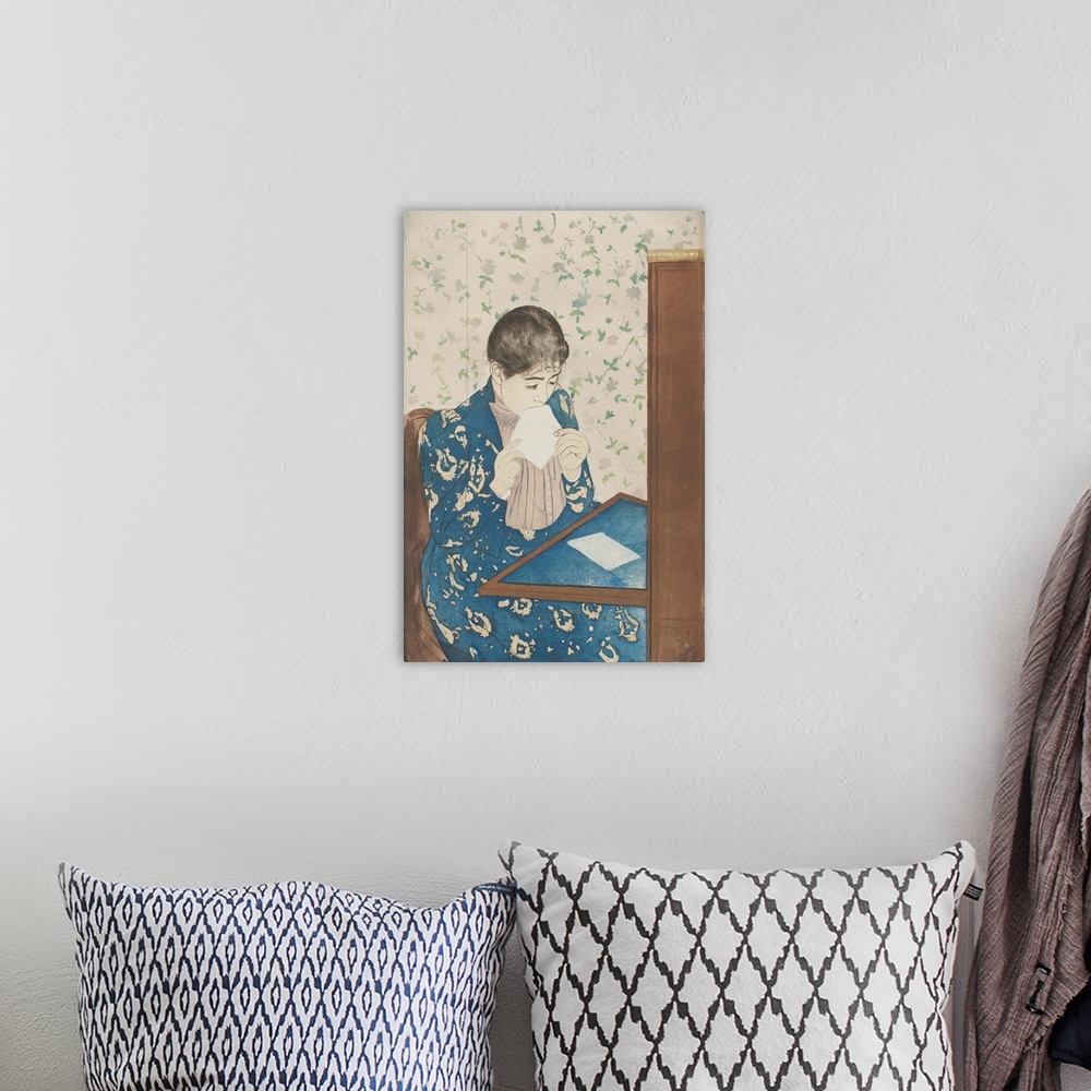 A bohemian room featuring Originally drypoint and aquatint on paper.