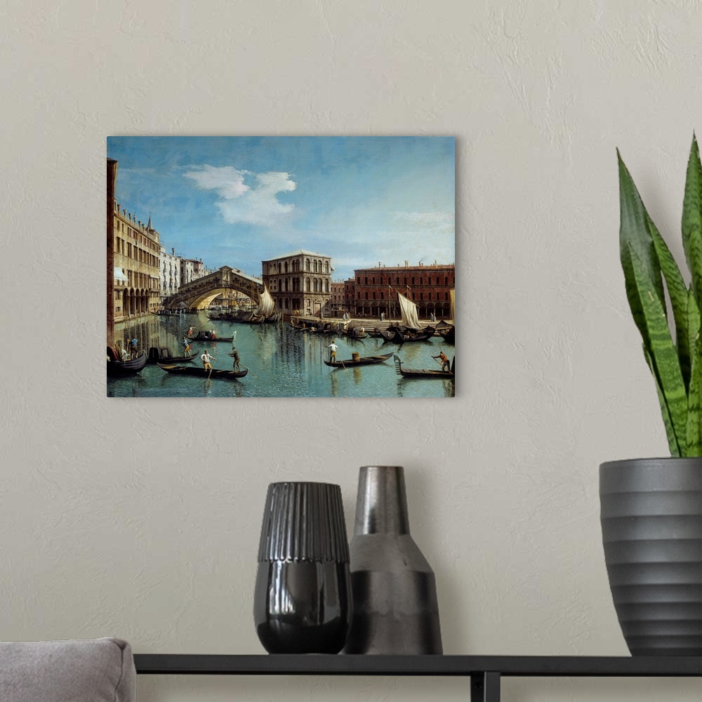 A modern room featuring The Rialto Bridge in Venice