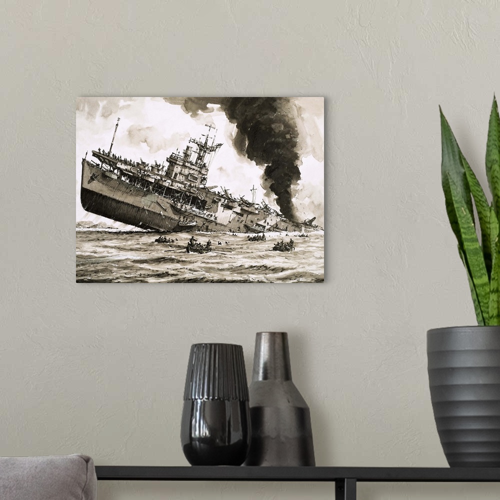 A modern room featuring The Sinking of HMS Dasher -- The Ship That Shouldn't Have Been Sunk. A converted American vessel,...
