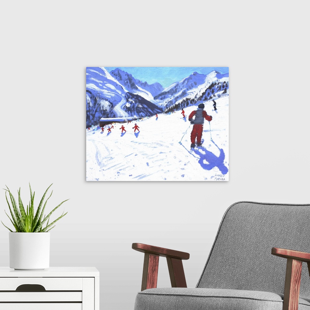 A modern room featuring The Ski Instructor