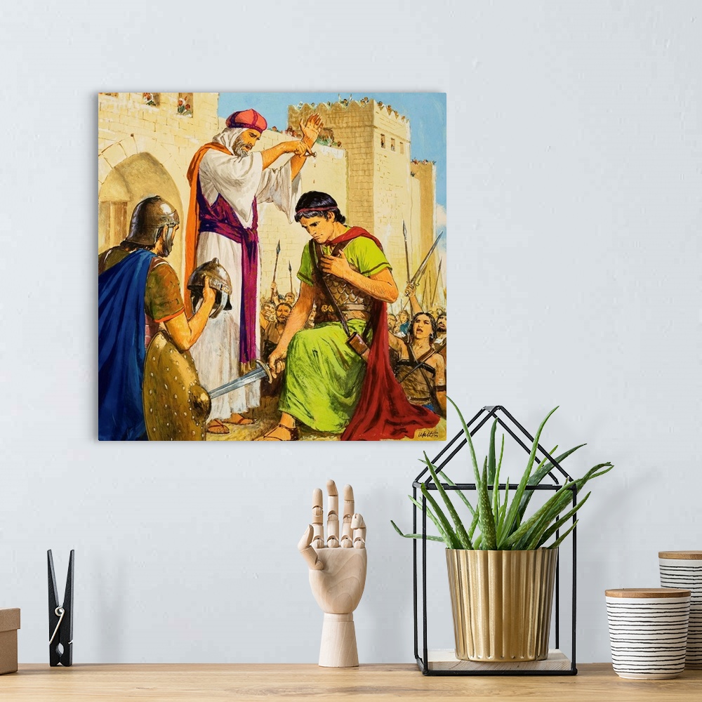 A bohemian room featuring The Story of David retold from the First Book of Samuel in the Bible. Original artwork for illust...