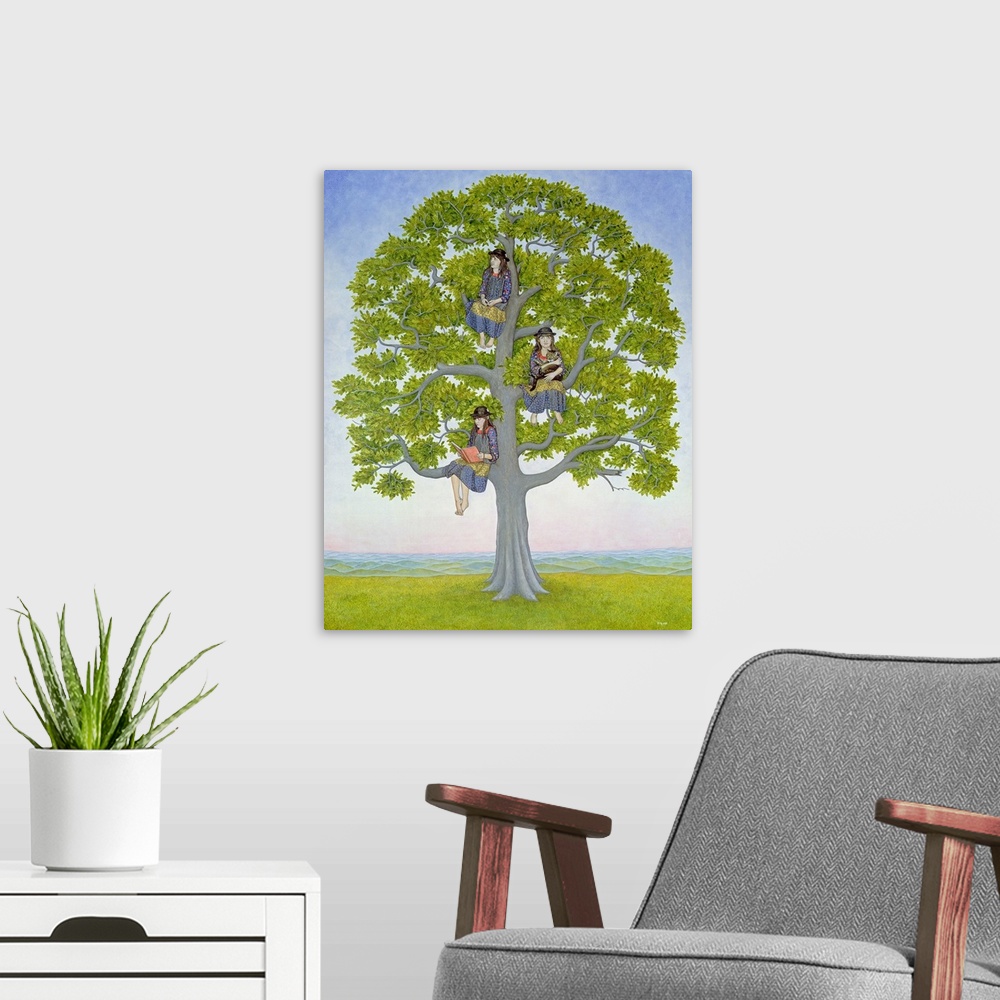 A modern room featuring The Tree