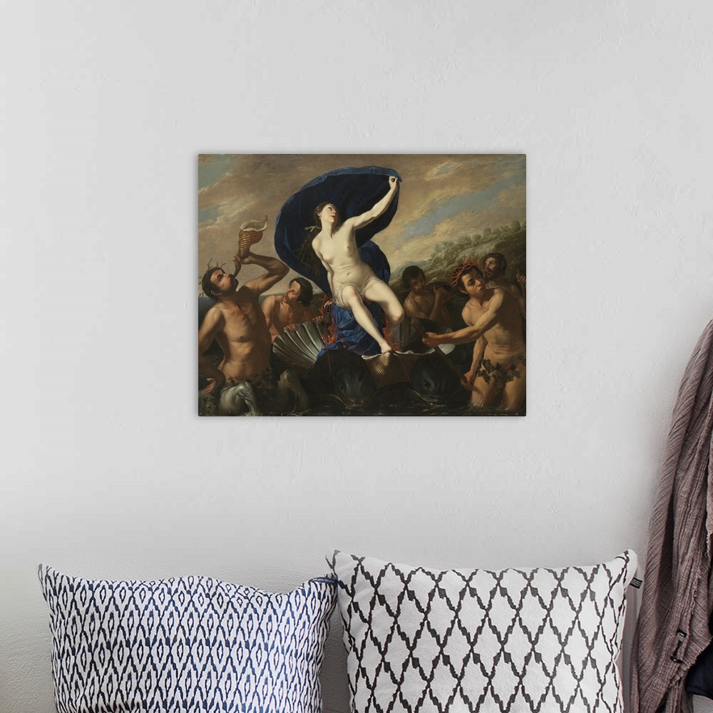 A bohemian room featuring The Triumph of Galatea. Originally oil on canvas.