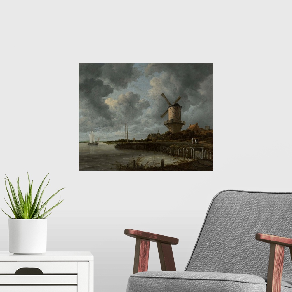 A modern room featuring The Windmill at Wijk Duurstede, c.1668-70