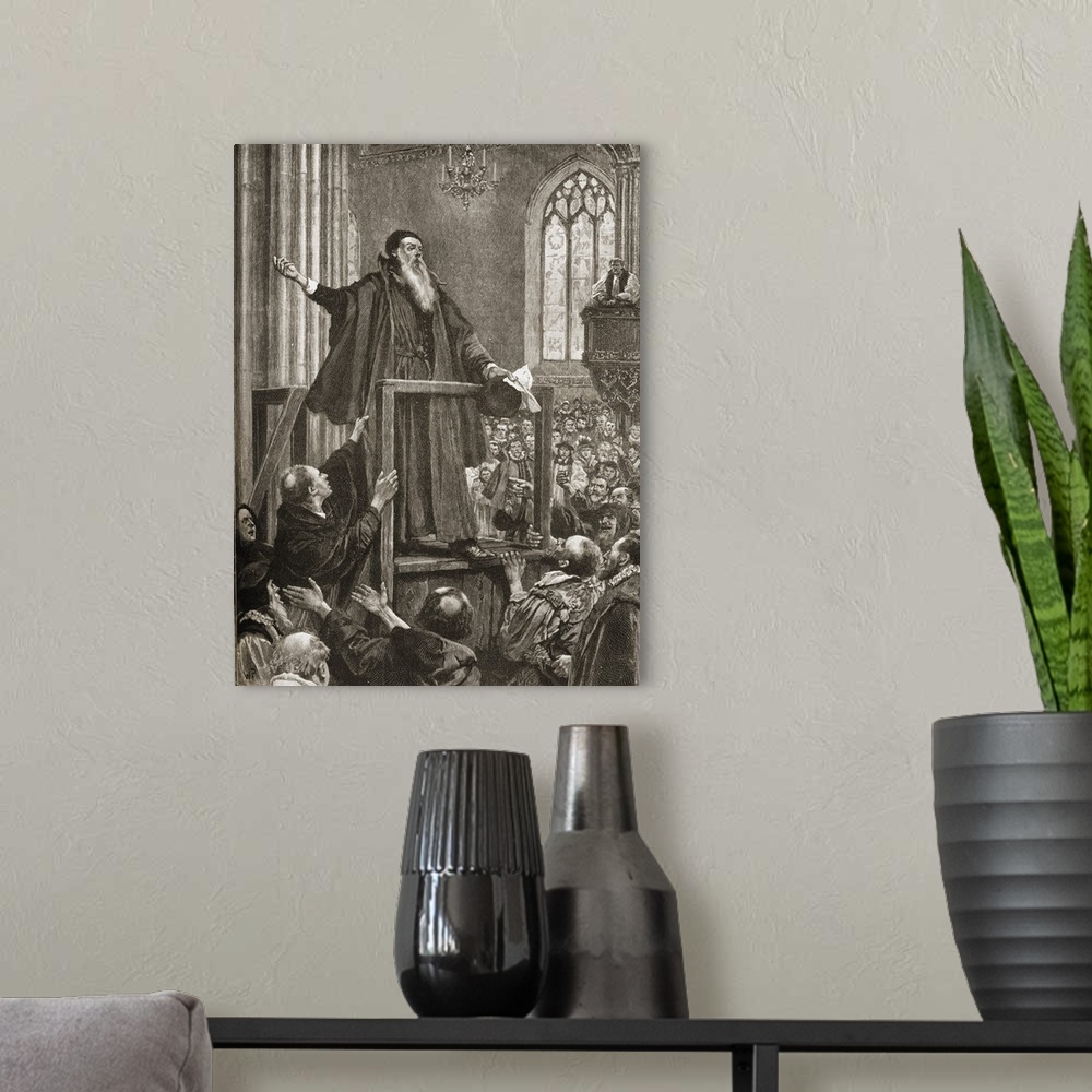 A modern room featuring Thomas Cranmer's (1489-1556) last testimony