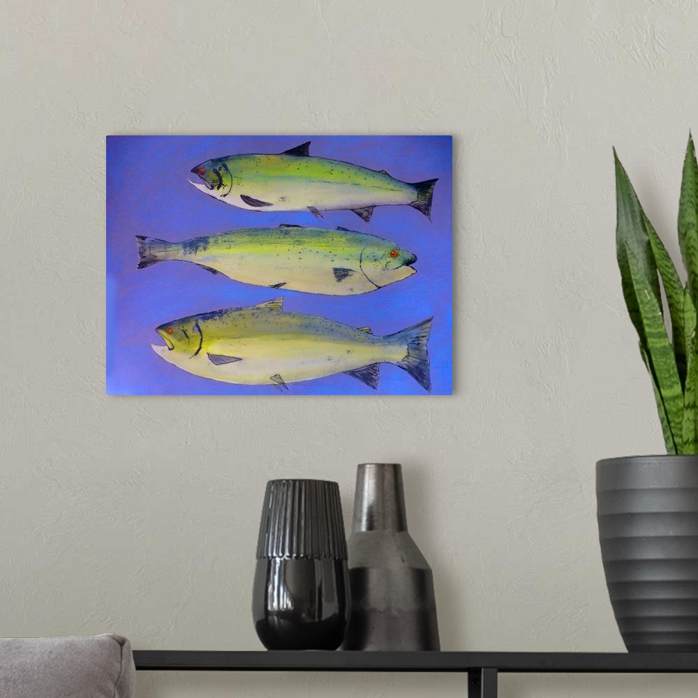 A modern room featuring Three Fish