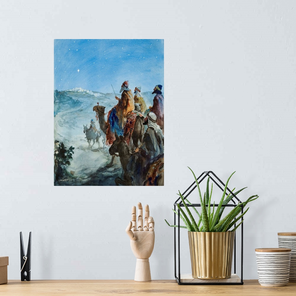 A bohemian room featuring Three Wise Men.