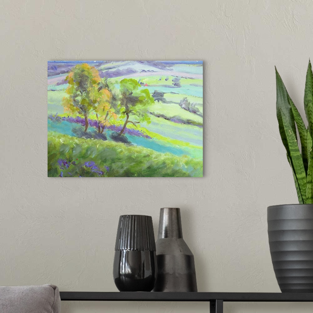 A modern room featuring Towards Winchelsea, Sussex, with Bluebells in Spring