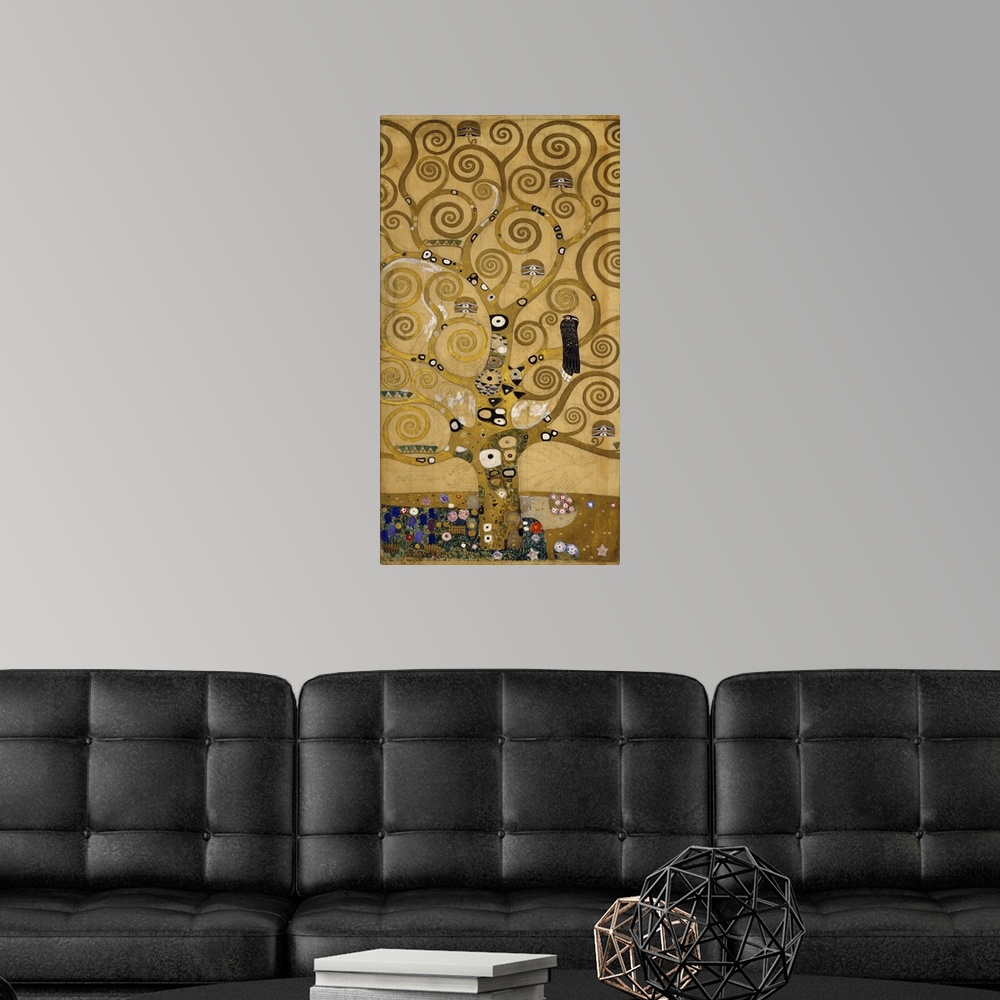 A modern room featuring Tree Of Life (Stoclet Frieze)