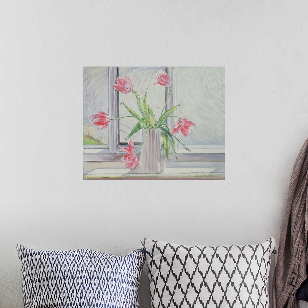 A bohemian room featuring Tulips Against Moving Water