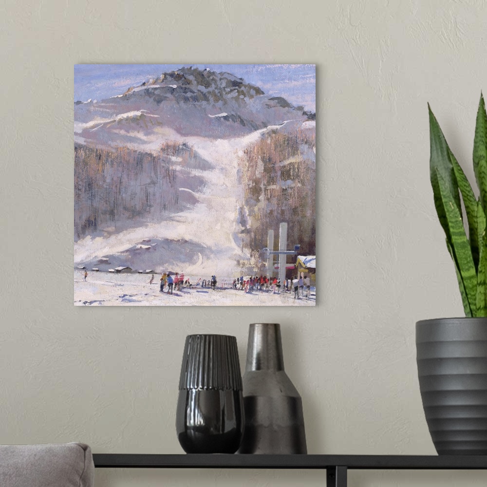 A modern room featuring Val d'Isere, Morning Light - First Lessons