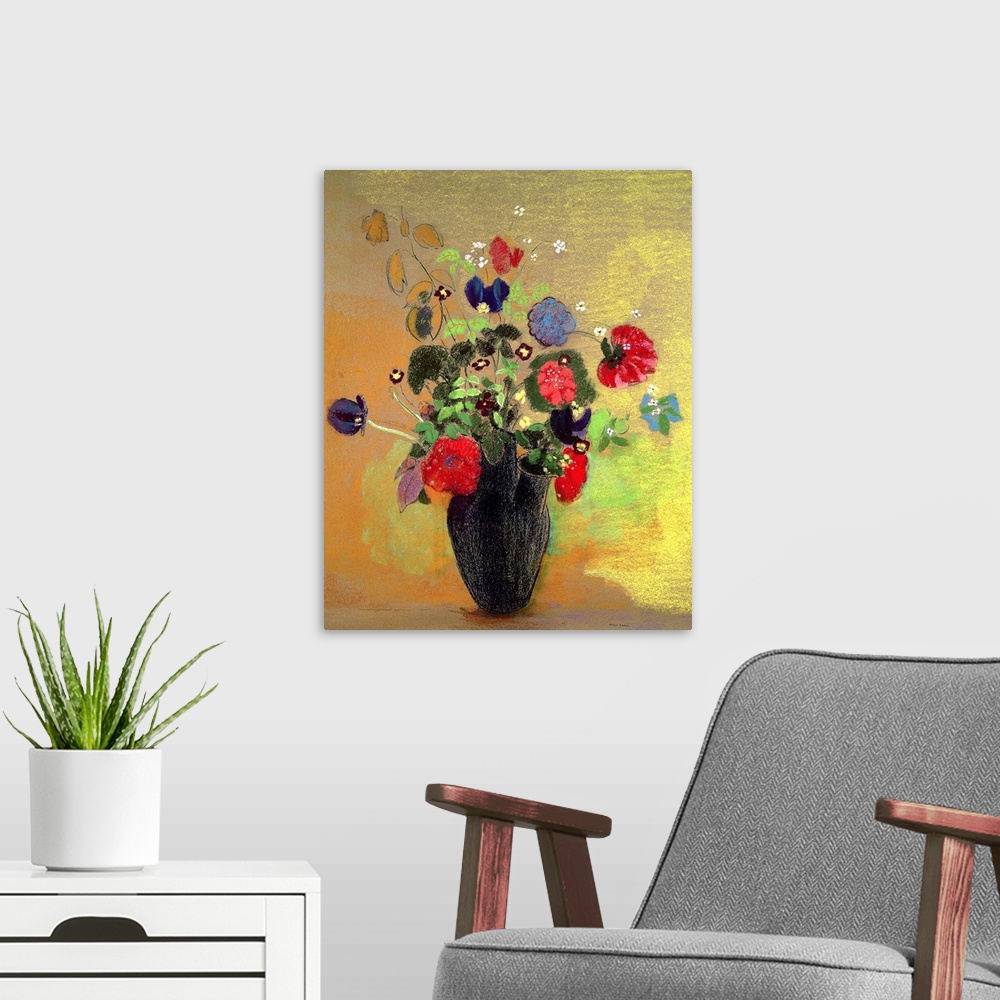 A modern room featuring Vase of Flowers