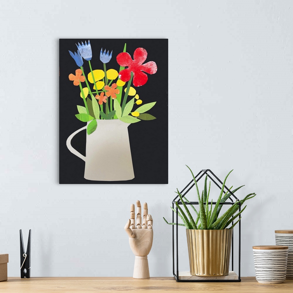 A bohemian room featuring Vase With Flowers