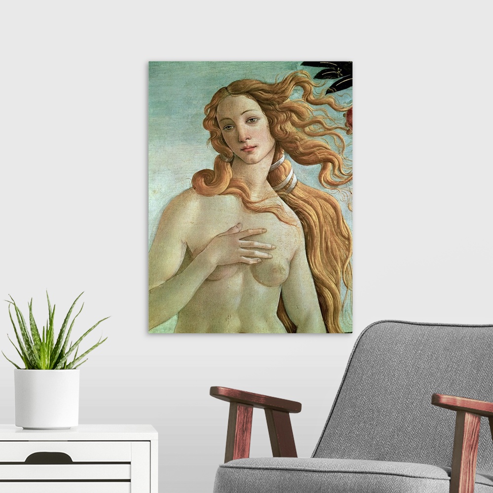 A modern room featuring Venus, detail from The Birth of Venus, c.1485