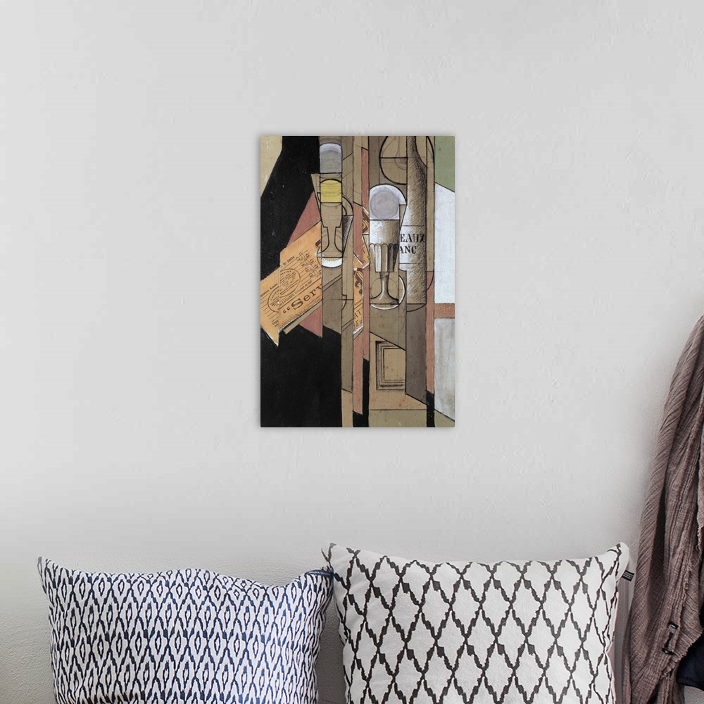 A bohemian room featuring Verres, Journal et Bouteille de Vin, Collage