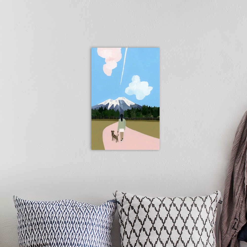A bohemian room featuring Walk With Dog And Airplane Cloud