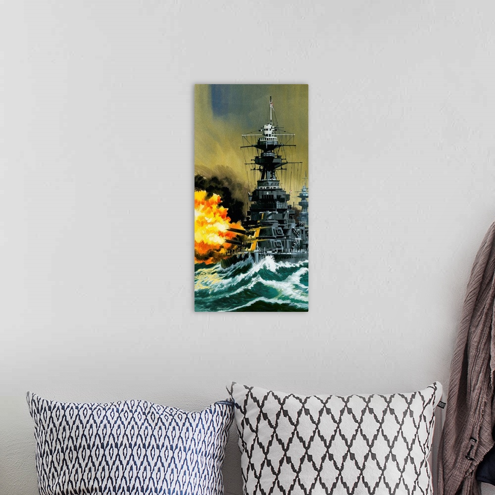 A bohemian room featuring Warship
