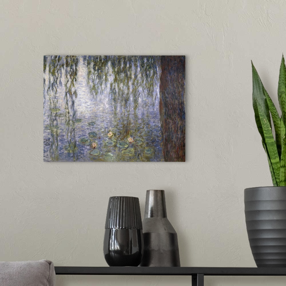 A modern room featuring Water Lilies, Detail