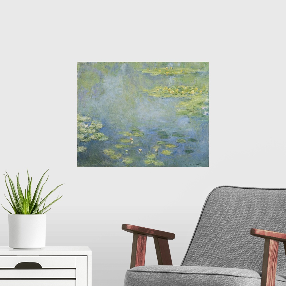 A modern room featuring Waterlilies