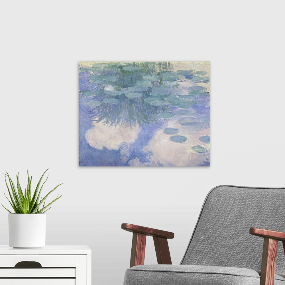 A modern room featuring Waterlilies, 1914-17