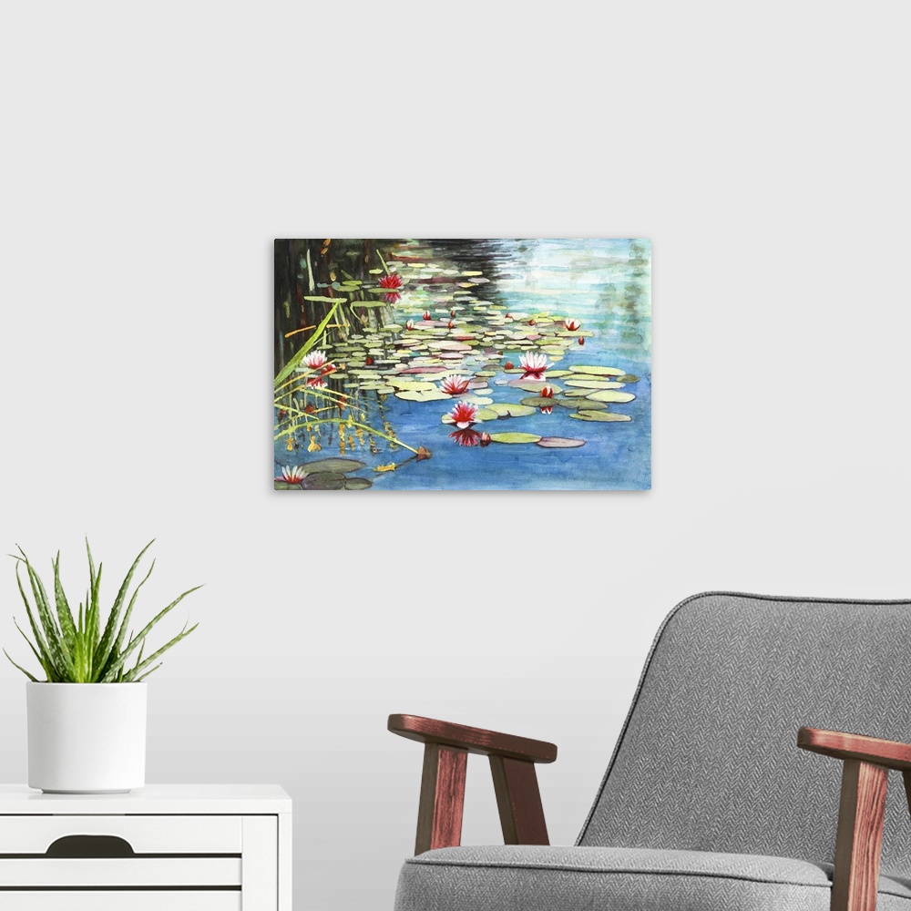 A modern room featuring Waterlilies, 2021