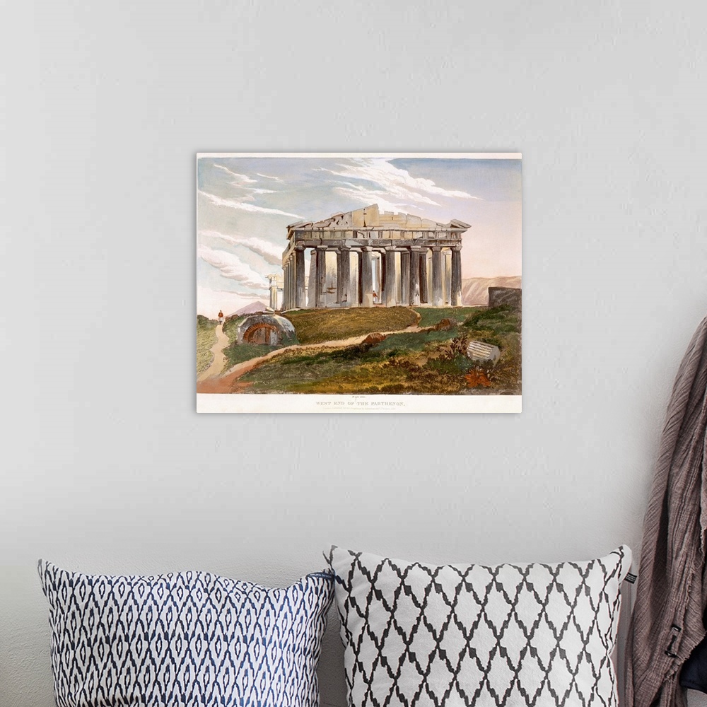 A bohemian room featuring West end of the Parthenon, from Views of the Remains of Ancient Monuments In Greece