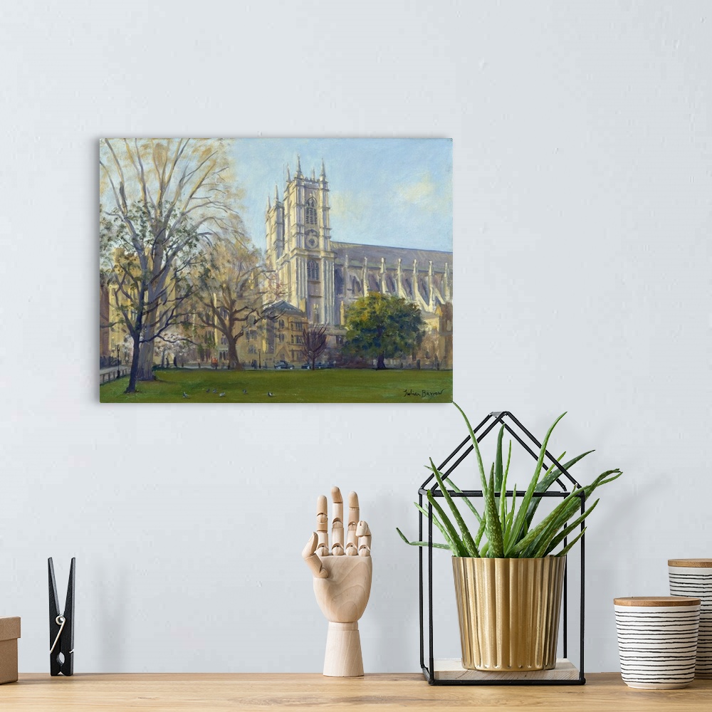 A bohemian room featuring Westminster Abbey from Dean's Yard