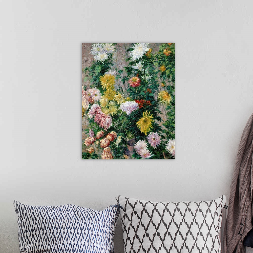 A bohemian room featuring Chrysanthemes Blancs et Jaunes, Jardin du Petit Gennevilliers;
