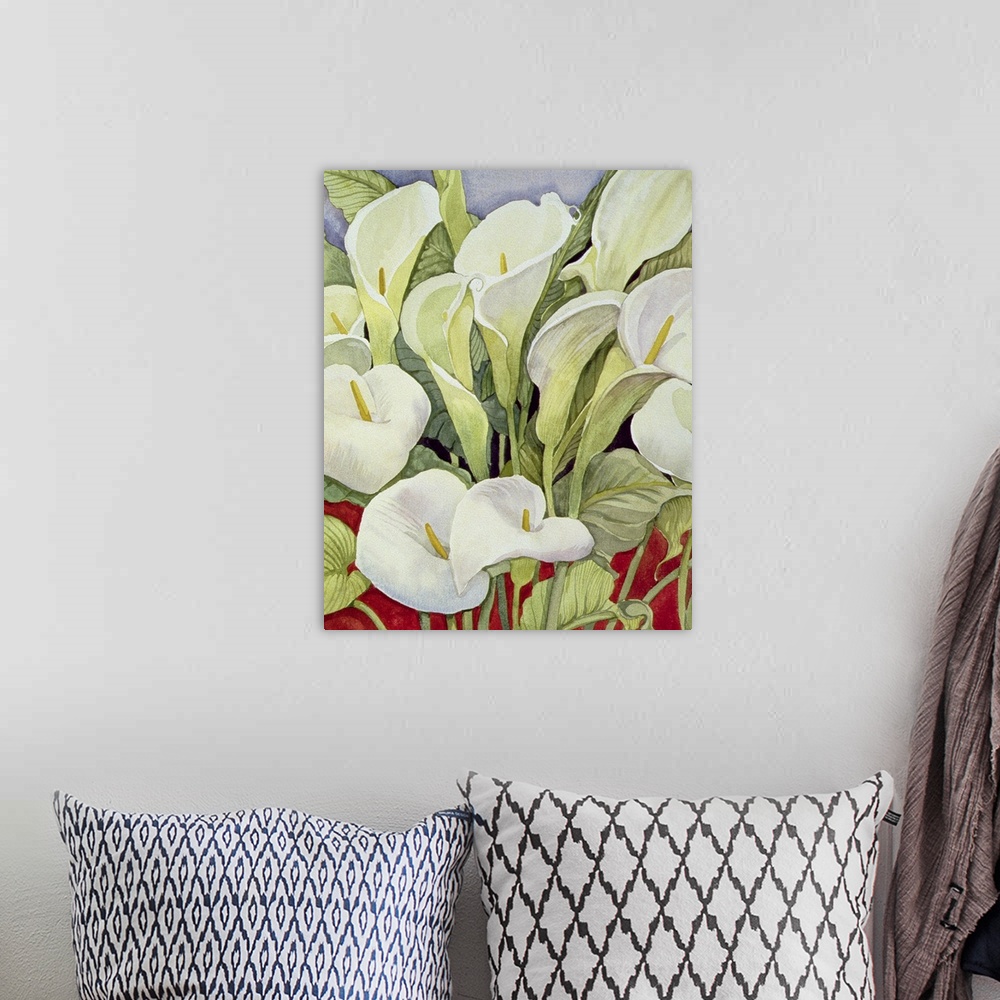 A bohemian room featuring White Calla Lilies