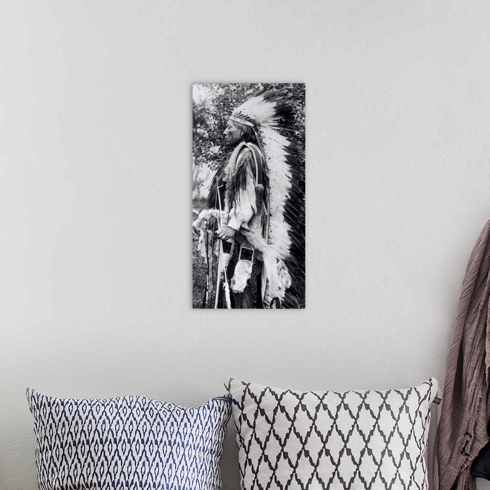A bohemian room featuring BAL145755 White Wolf, a Comanche Chief, c.1891-98 (b/w photo) by American School, (19th century);...